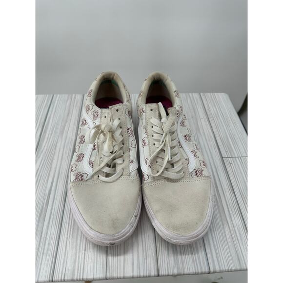 Vans Comfycush Old Skool Coldhearted M 10.5/ W 12 True White Red Skull Sneakers - Picture 5 of 8